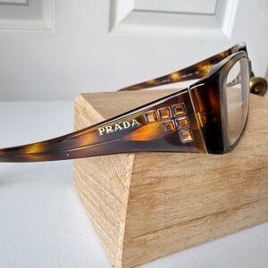 Prada VPR 06L Tortoiseshell Eyeglasses Frames 52-16 135 Havana Italy RX